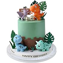 Gyufise Dinosaurier-Cupcake-Topper – 24 Stück, Orangefarbener Glitzer, Für 1. Geburtstag & Dino-Party