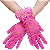 owiter Lace Gloves Women Tea Party Elegant Short Vintage Summer Glove for Dressy Women Wedding Party