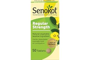 Senokot Regular Strength Tablets Natural Vegetable Laxative Ingredient, 50 Count