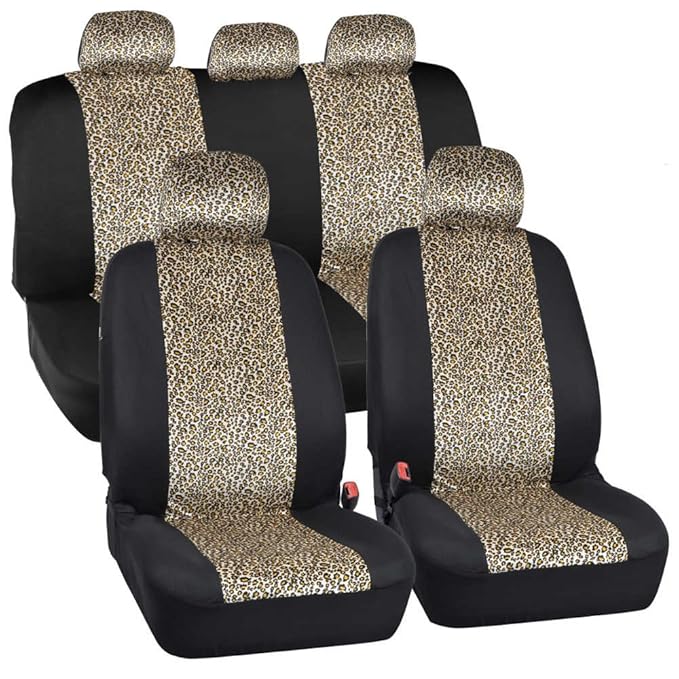 ComfySeats Velvet Animal Car Seat Covers Two Tone Cheetah