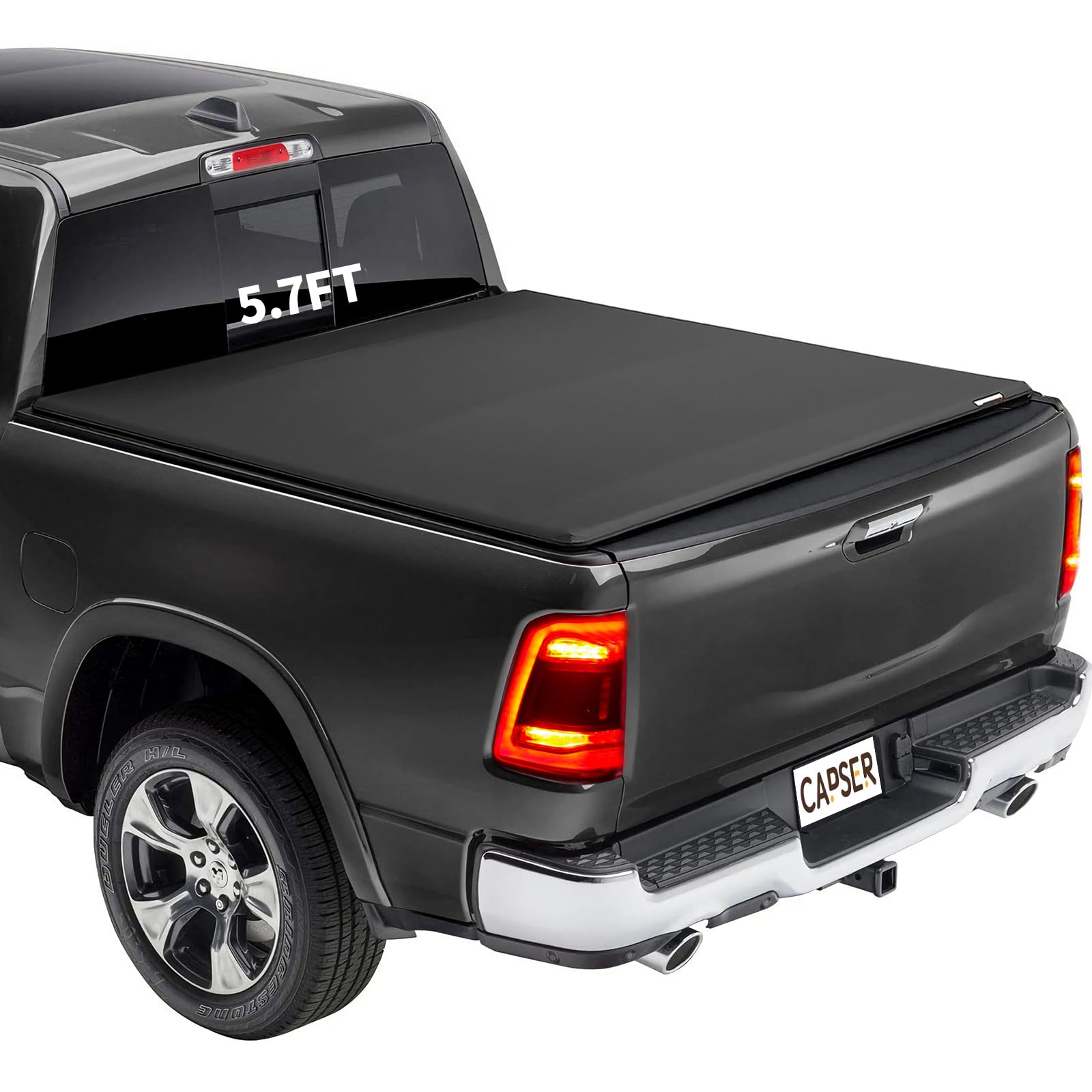 Photo 1 of ***FOR PARTS HAS DAMAGES/UNTESTED*** CAPSER Ram1500 5.7FT Tri-Fold Tonneau Cover Fits 2009-2025 Dodge Ram 1500 (Classic & New) Fleetside 67.4Inch Truck Bed