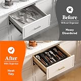 Lifewit Utensil Drawer Organiser Extendable Cutlery Tray Black Medium view 7