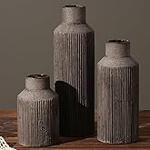 Farmhouse Vase for Home Decor, Ceramic vase Set of 3. Vintage Flower Vase Suitable for Home Decor, Living Room, Shelf Decor, Dining Table Decor.