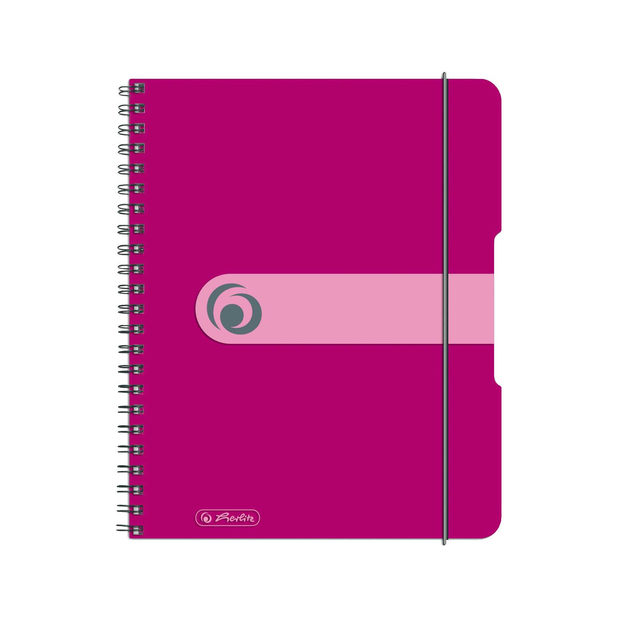 Herlitz to go 11293776 Spiral-Bound Notepad A5 Pack of 2 Wood-Free Paper 80 Pages Berry