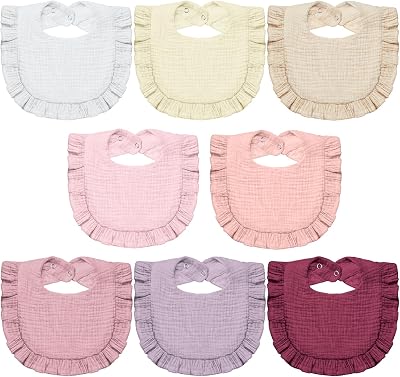 Lictin 8pc Baby Bandana Bibs Muslin Drool Bibs 0-24 Months