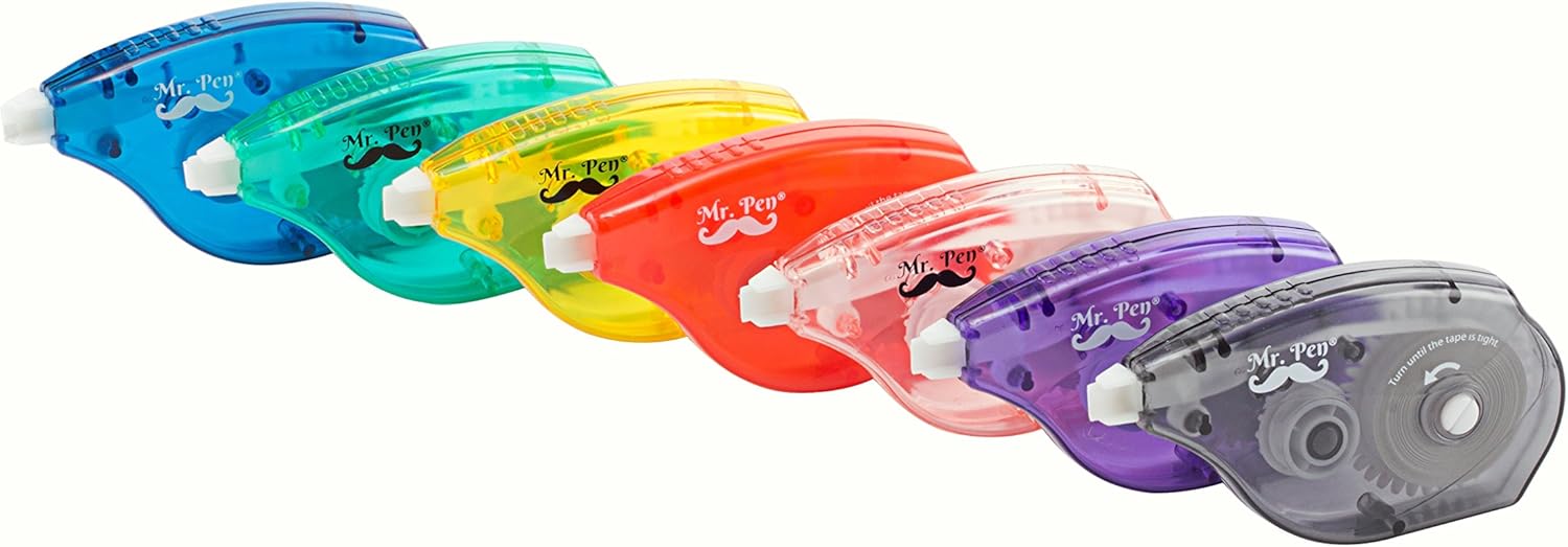 Mr Pen- Correction Tapes, Pack of 7, Correction Tape White Tape, Tape Eraser, White Correction Tape, White Tape, White Out, Wipe Out Tape, Wide Out Tape, Correction Tape Wide, Correction Tape Eraser : Office Products