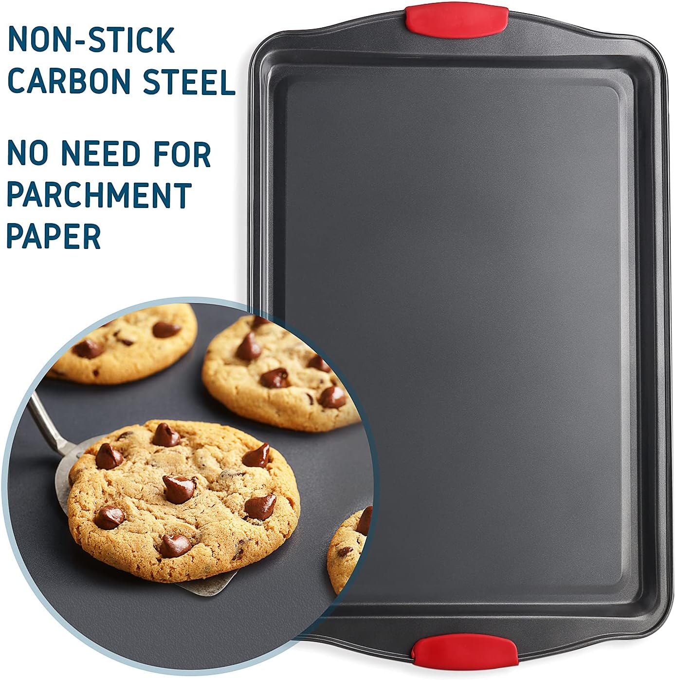 JoyTable Bakeware Set - 15 PC Baking Pans Set Nonstick Surface - Bakeware sets with Baking Pan, Oven Pan, Cookie Sheet, Baking Trays & More - Nonstick Bakeware Set with Silicone Handles & Utensils: Kitchen & Dining