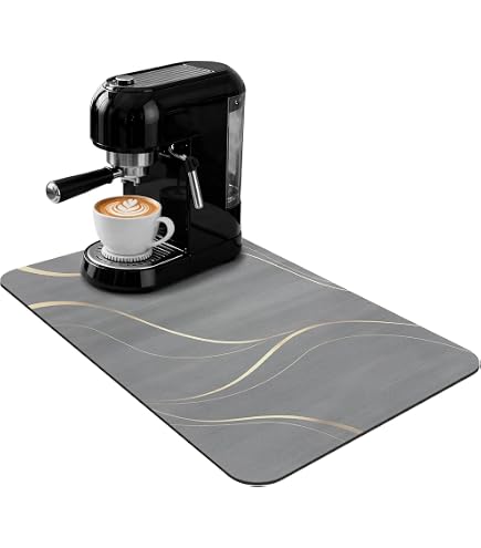Tapete de secado de platos para encimera de cocina, tapete para barra de café, almohadilla de secado de platos con parte trasera de goma antideslizante, tapete de secado para cafetera, escurridor