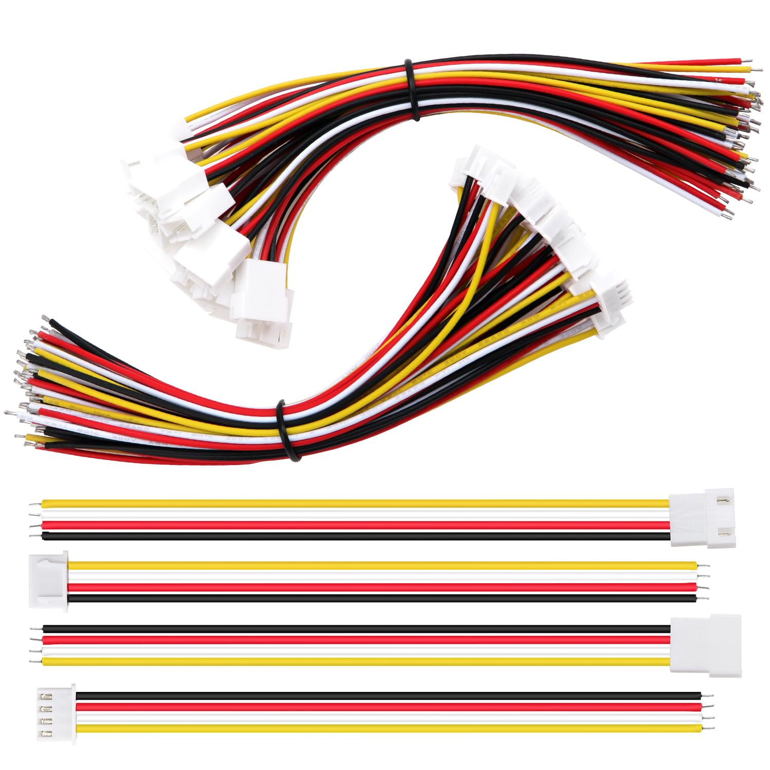 Lyeteung 15 Pairs Mini Micro JST-XH 2.54 Plug Connector, JST 4 Pin Micro Electrical Male and Female Connector Plug Wire Cable, with 150mm 22AWG Wire