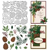 UNICRAFTALE 22Pcs Pine Cone Cutting Dies for Card Merry Christmas Die Cut Metal Cutting Die for Scrapbooking Winter Festival Dies Stencil DIY Embossing Paper Album Craft Decor