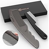 Dandruff Comb 2PC Upgraded Fine Tooth Scalp Detox Comb Lice for Women, Men & Kids Scalp Detoxing, Sweep & Massage Hair Brush Tool with Elegant Box for Hair Care (Brown)
