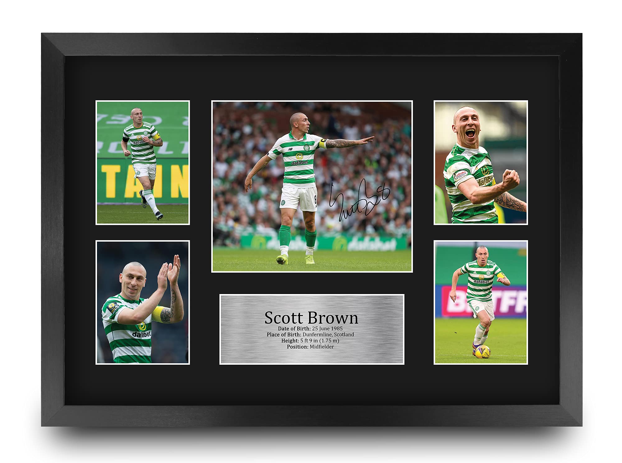 HWC Trading FR A3 Scott Brown Celtic Printed Memorabilia Signed Autograph Photograph Display for Football Fans and Supporters - A3 Framed