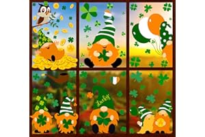 VEYLIN 200Pcs St Patrick’s Day Window Clings, Green Shamrock Window Stickers for Festival Decorations