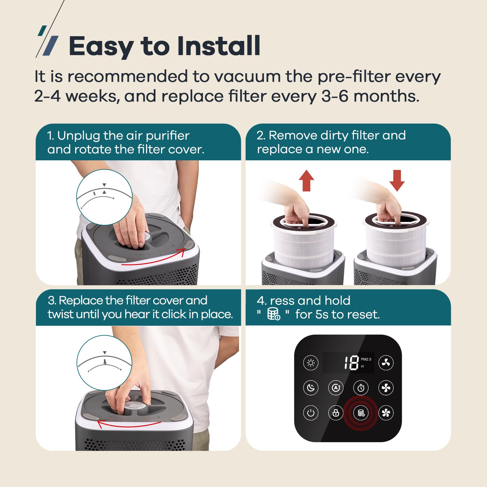 WELOV P200S/P200 Pro Toxin Absorber Filter, 3-in-1 H13 True HEPA and High-Efficiency Activated Carbon Filter for formaldehyde, Toxins, Wildfire Smoke, Kitchen Odors