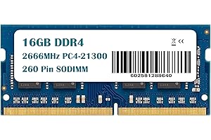 16GB (1x16GB) DDR4 2666MHz PC4-21300 - Non-ECC Unbuffered 1.2V CL19 2Rx8 Dual Rank 260 Pin SODIMM Laptop Notebook PC Computer