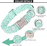 Unique Style Paws Summer Dog Collar Soft Adjustable Green Floral XS XL view 2