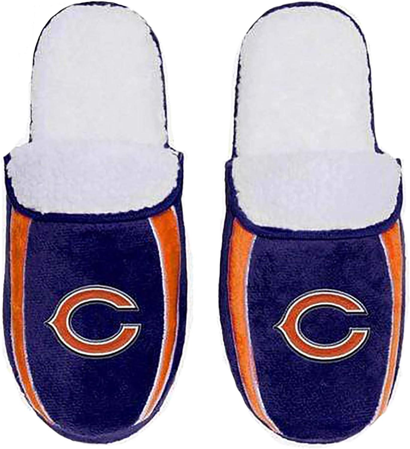 FOCO NFL mens Team Logo Sherpa Slippers : Clothing