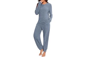 VINTATRE Womens Pajamas Sets 2 Piece Long Sleeve Sleepwear for Women Pjs Soft Casual Set with Pockets