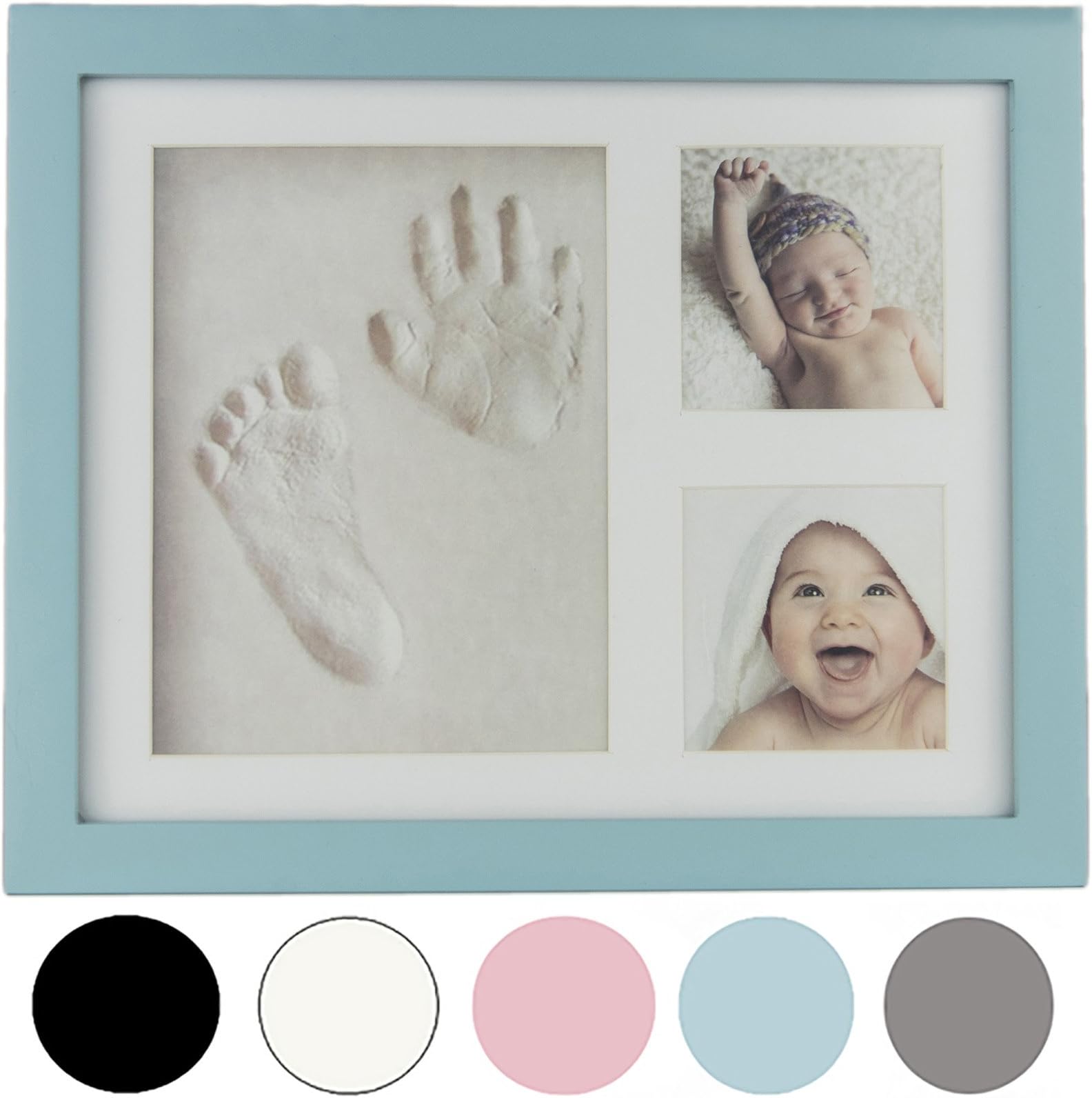 Precious Prints Baby Clay Hand & Foot Print Kit with Photo Frame for 2 Pictures - Available in A Range of Colours