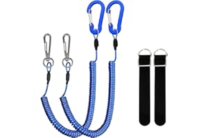 LAIBOREC Fishing Lanyards, Fishing Pole Tether, Kayak Paddle Leash, Retractable Safety Coiled Lanyard Fishing Accessories