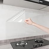 Clear Contact Paper &amp; Wall Protector,17.7 * 118 Inches Adhesive Vinyl | Heavy duty backsplash protector &amp; quartz countertop protector. Waterproof clear film for home.