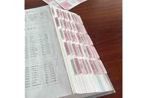 THINKOR Reposition Large Text Bible Tabs, Contrast Color Bible Stickers for Women and Men, Easy to Read and Apply Bible Journaling Tabs (Pink White)