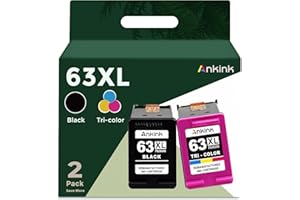 Ankink Remanufactured Ink Cartridge Replacement for HP Ink 63 63XL (Black and Color Combo Pack) Fit for HP63 3830 4650 4652 4655 5200 5252 5255 5258 4520 4512 1112 2132 3630 3632 Printers BK Tricolor