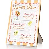 HYKDFMNCJ Cocktail Bar Sign, Aperol Spritz Wedding Wooden Stand Sign 5x7 Inch, Baby Bridal Shower Cocktail Table Decor, Wedding Signs for Reception Ceremony Home Party Tabletop Desk Decorations