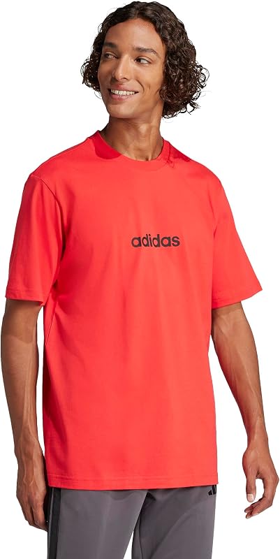 Camisola Linear Jersey Essencials Masculina, Rubi/Preto Puro, L