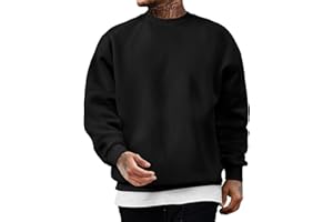 JMIERR Men's Casual Long Sleeves Crewneck Sweatshirts Cotton Pullover Sweatshirt for Men