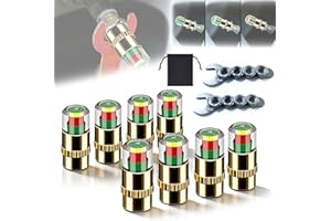 Car Tire Pressure Monitor Valve Stem Caps, 2026 Upgraded Tire Pressure Monitoring Valve, 3 Color Tires Pressures Alert Caps, 