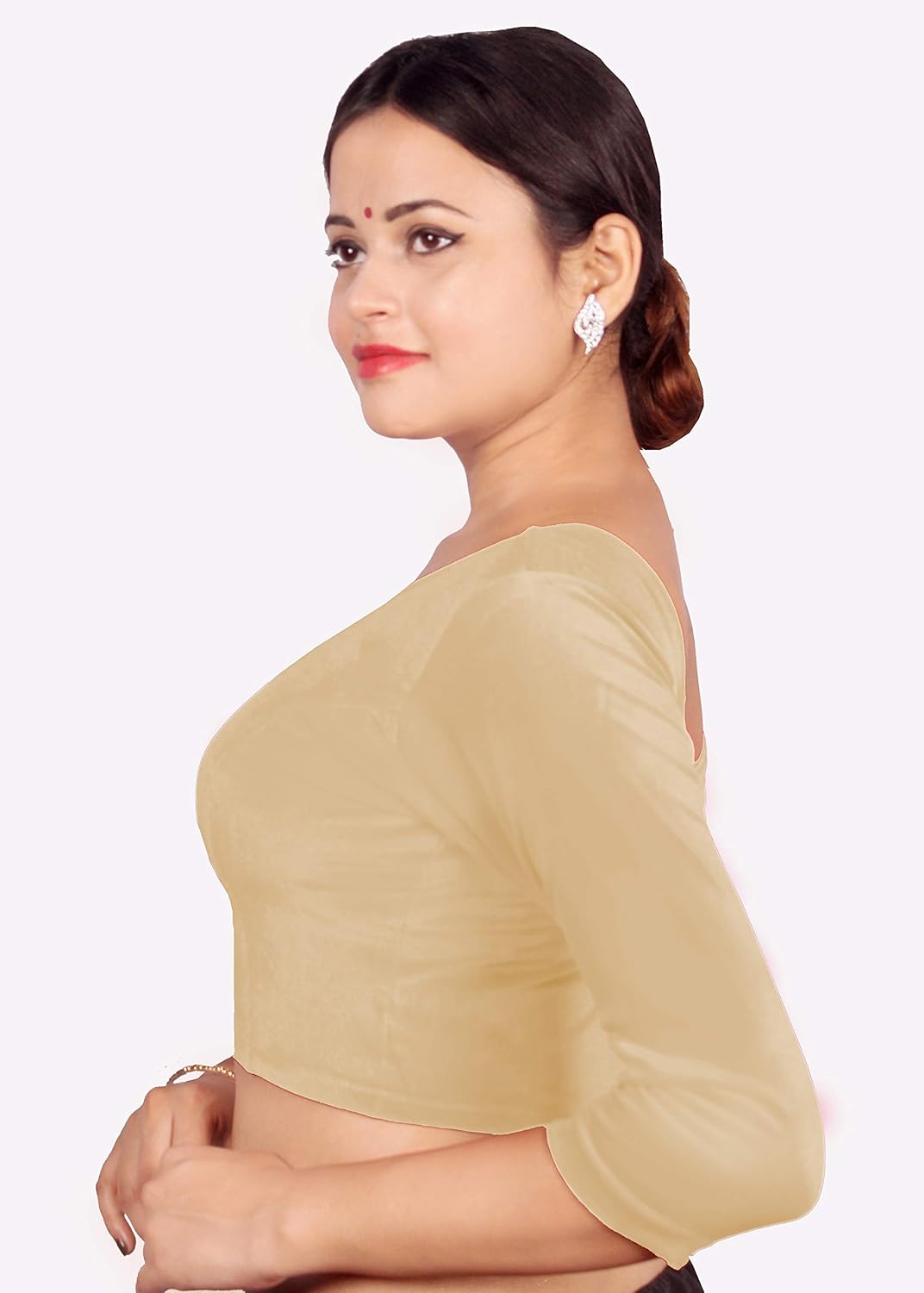 abhi women's cotton 3/4th sleeve velvet blouse.p