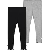 EASWEET Toddler Girls Leggings 2-Pack Bamboo Viscose Little Girls Casual Stretch Pants