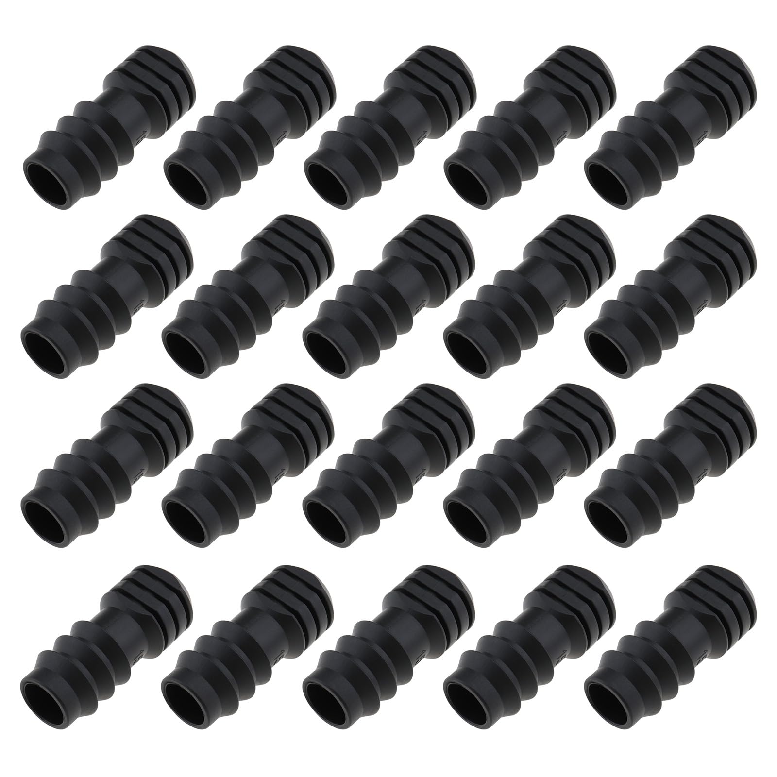 OTOTEC 20 Pcs 1/2 Inch Soaker Leaky Porous Hose Pipe End Bung for 15-16mm OD 13.2mm ID Garden Irrigation Systems Watering Equipments Gardening Black