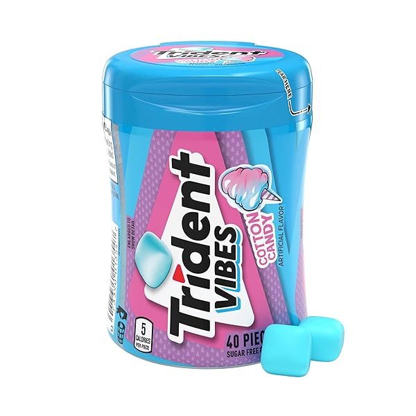 TRIDENT VIBES SUGAR-FREE CHEWING GUM, COTTON CANDY FLAVOR,...