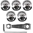 DJC Bike Chainring Steel Bolts for Single and Double Chainring M8 Road Bike MTB,with M5 Hex Wrench and Install Tool Wrench (Steel, Single Chainring Bolts)