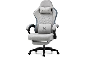 GTPLAYER Gaming Chair, Computer Chair with Pocket Spring Cushion, Linkage Armrests and Footrest, High Back Ergonomic Computer