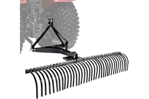 VEVOR Tow Behind Dethatcher, 72-inch Tow Dethatcher with 36 Steel Tines, 3-Point Lawn Dethatchers Rake with Attachments for T