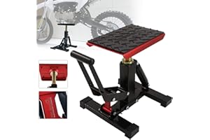 POLARBEAR Dirt Bike Stand Quick Jack Hydraulic Stand Motorcycle Low Profile Jack Portable Aluminum 1200Lbs Capacity for Pit Bike Cleaning and Repair(Red)