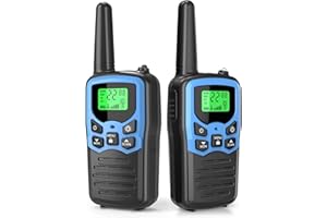 Walkie Talkies,MOICO Long Range Walkie Talkies for Adults Two-Way Radios with 22 Channels FRS VOX Scan LCD Display with LED Flashlight for Field, Survival Biking Hiking Camping 2 Pack (Blue)
