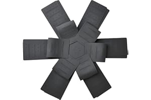 MOFASON Pot & Pan Protectors, 3-Piece Silicone Cookware Protector Pad, Stacking Pan Protector. It Has a Unique Opening and Fixing Design That Can be Used to Protect and Separate Pots and Pans-Black