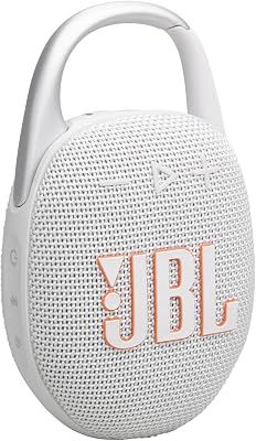 JBL Clip 5, alto-falante sem fio portátil com Bluetooth, IP67 resistente à água e poeira, reprodução de até 12h e muito mais com o Playtime Boost ativado, cinza