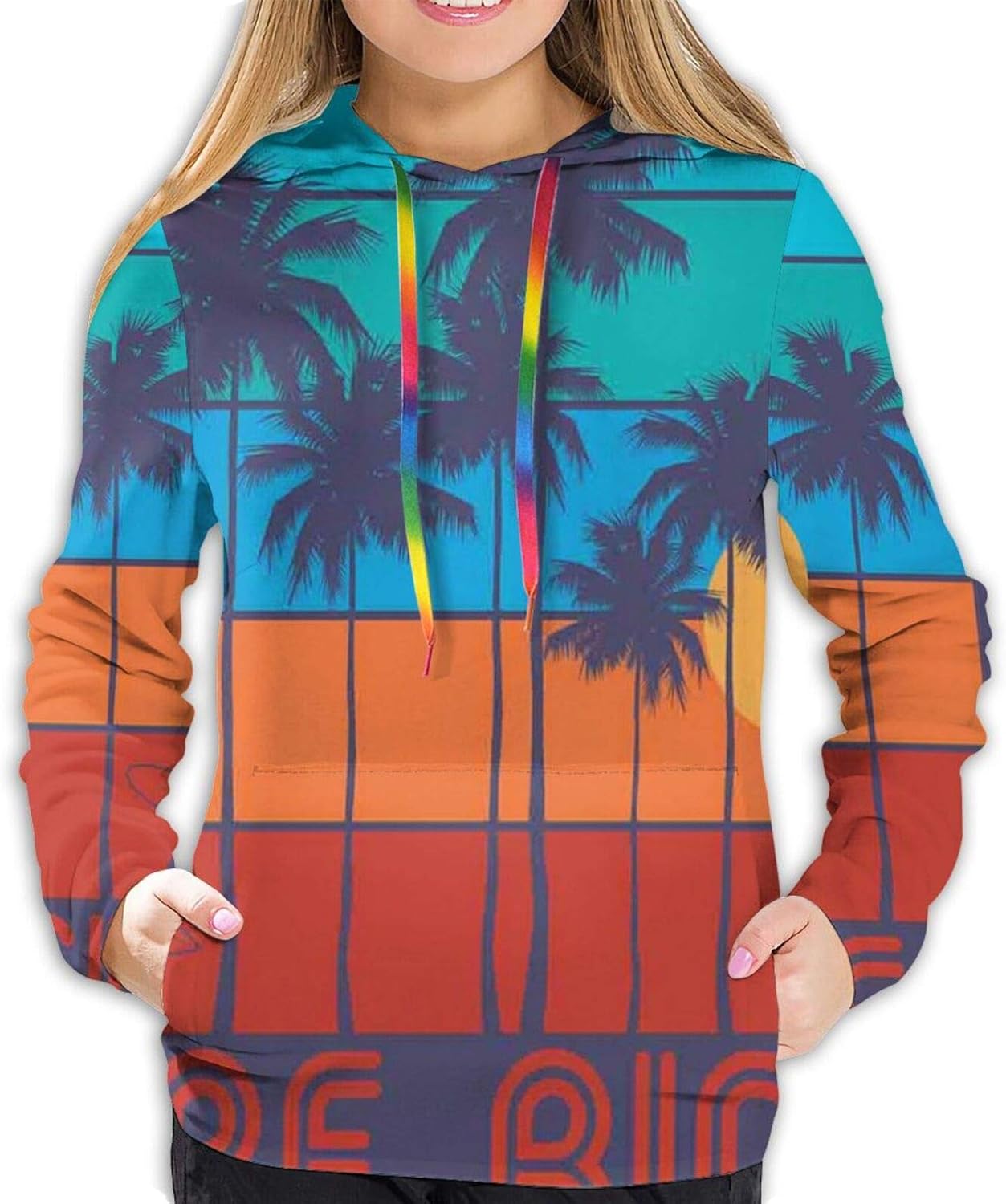 Women's Fashion Hoodies 3D Print,Theme of Surfing with Text