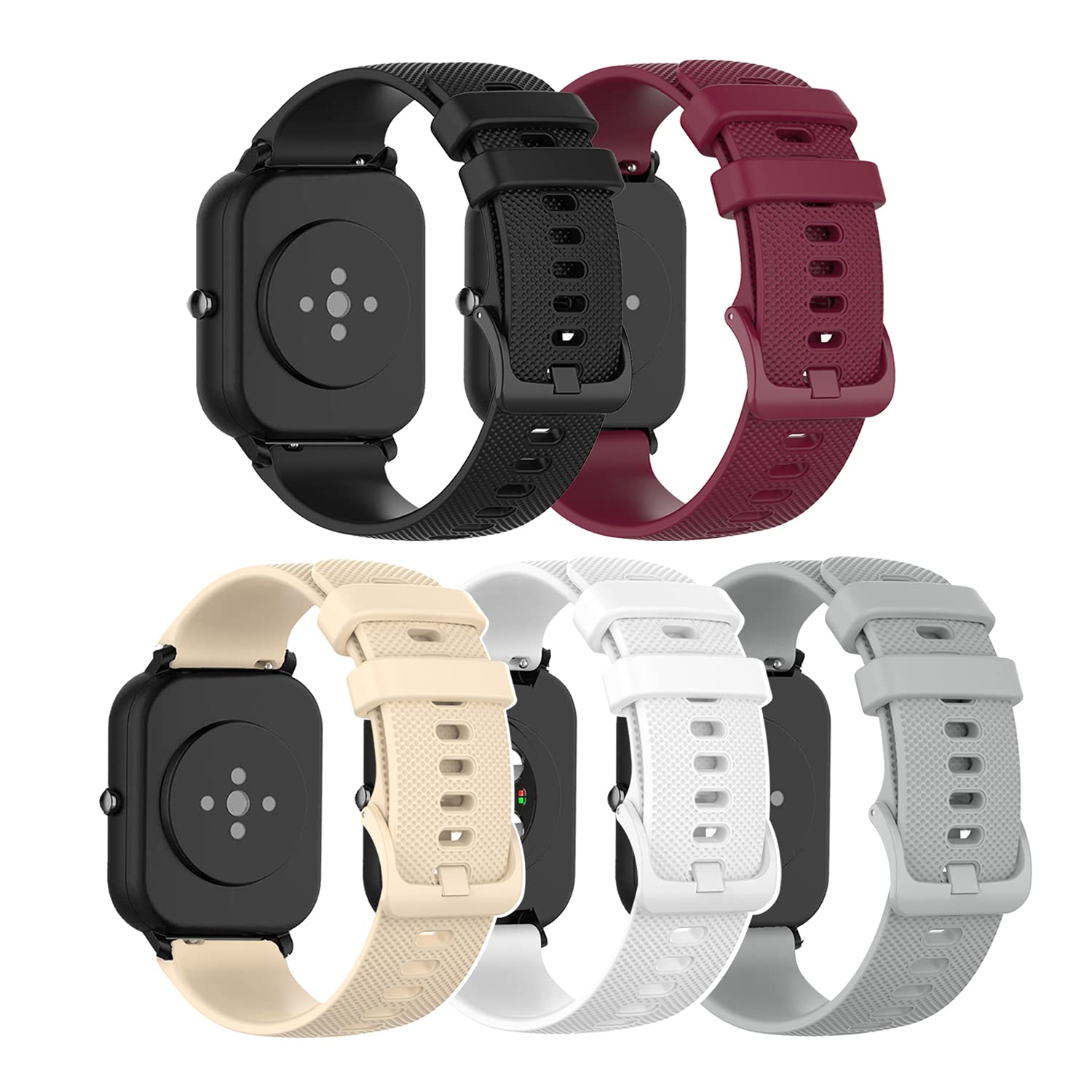 Bands Compatible for PUBU Replacement Watch Straps Classic Soft Silicone Lightweight Breathable Quick Fit Wristband for PUBU Smartwatch for Women Men