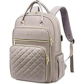 LOVEVOOK Laptop Backpack for Women, Water Resistant Travel Work Backpacks Purse Stylish College Business Teacher Nurse Computer Bag with USB Charging Port, Fits 15.6" Laptop