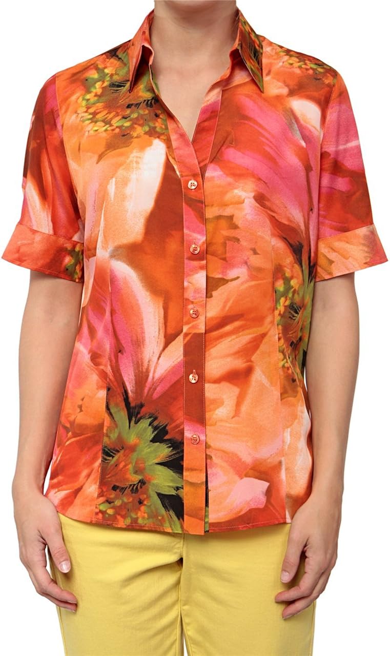 Chemisier Femme DONNA B. Jaune à Carreaux - Taille 48 (RAL219) - Occasion En Très Bon état