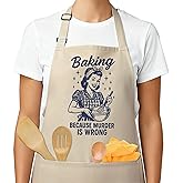 heiyihe Funny Aprons for Women - Baking Gift for Women, Mothers Day Christmas Birthday Gifts, Perfect for Cooking, Bartending