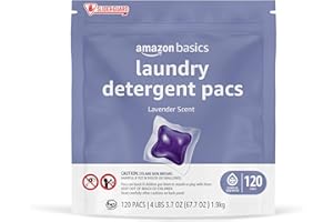 Amazon Basics Laundry Detergent Pacs, Lavender Scent, 120 Count (New Packaging)