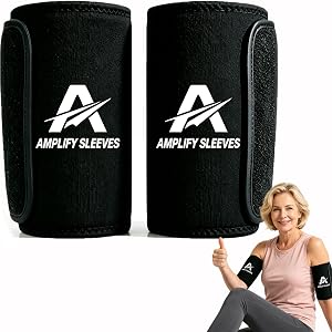 Double Arm Sleeves for Flabby Arms, Slimming Arm Bands for Crepey Skin, Non-slip, Adjustable for Home Workout Sport