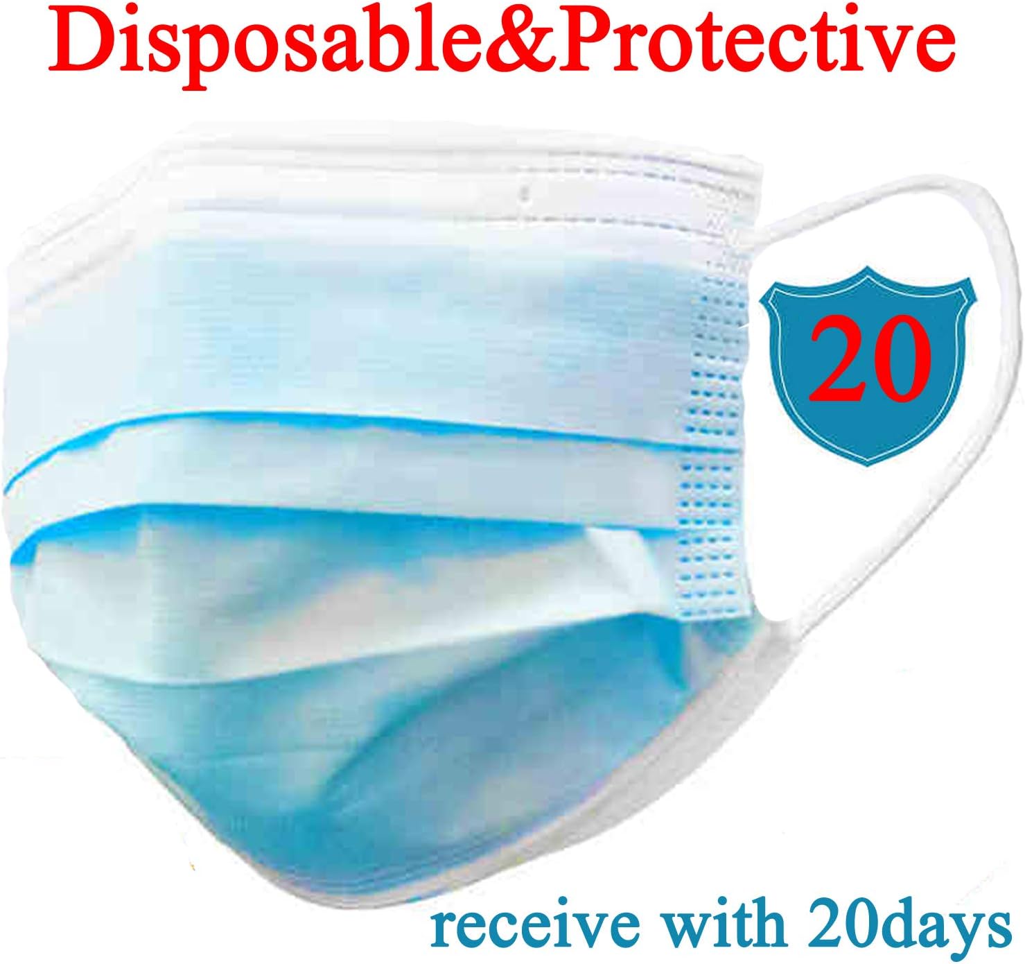 sanrense Disposable Ma Sk Dust Breathable Earloop Face Ma Sk, Thick 3-Layer Ma SKS,Comfortable Sanitary Ma Sk